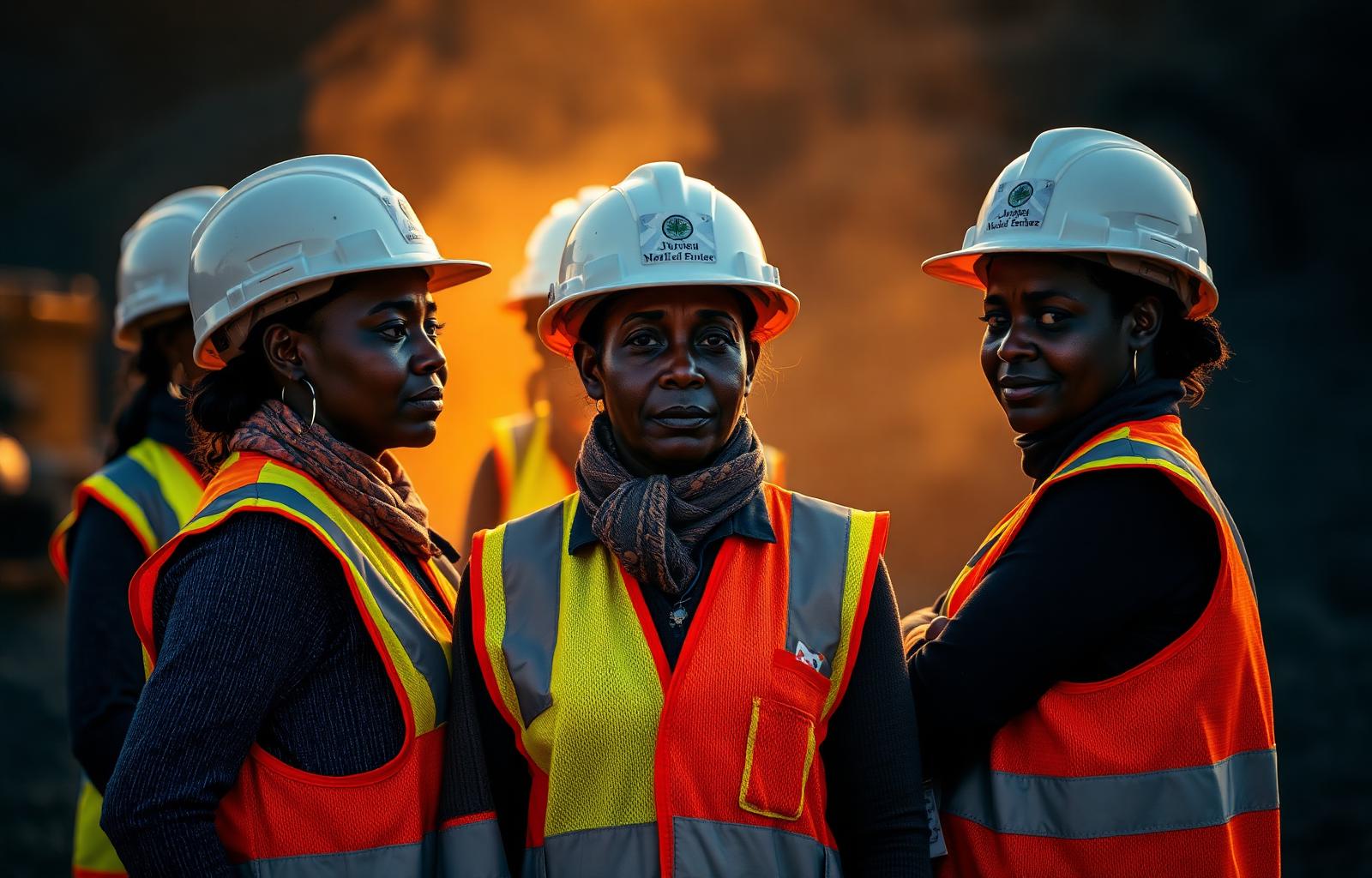Women workers on a South African industrial site